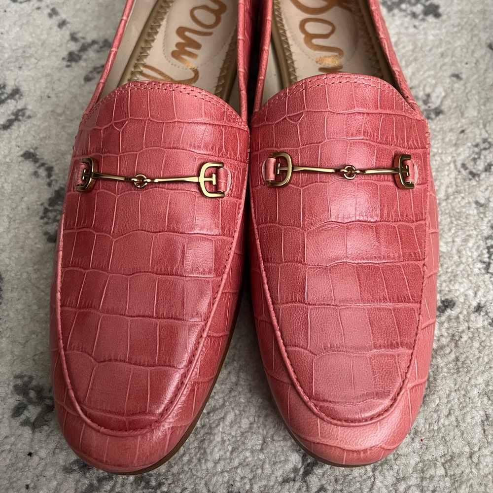 Sam Edelman Loraine Loafer 9 (Regular Width) Pink Croc Leather